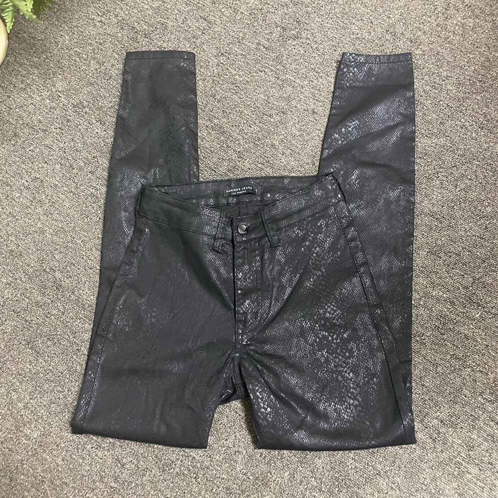 Black faux snake skin Skinny Jeans nwot